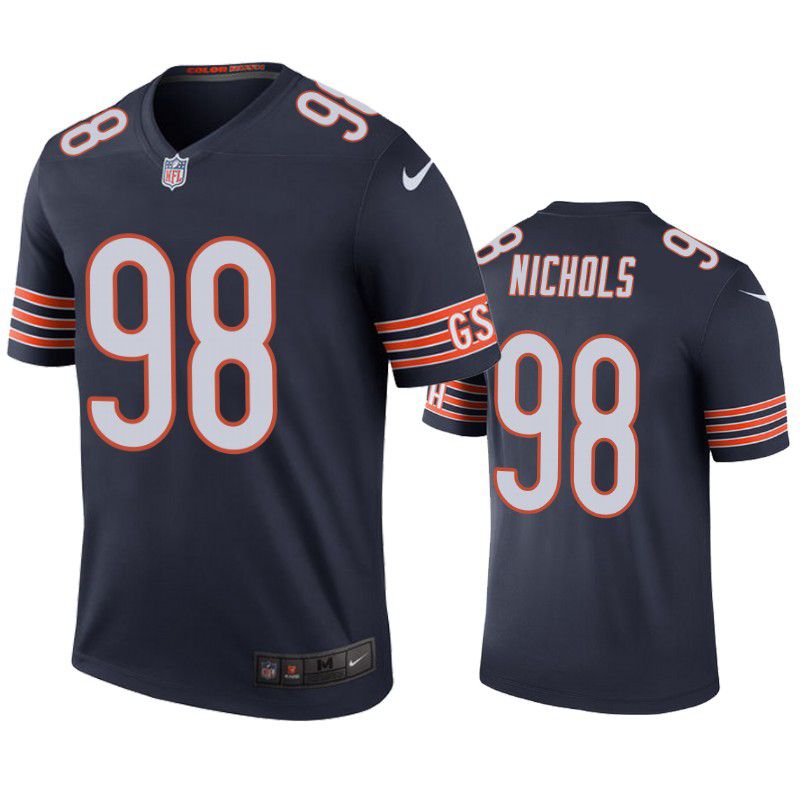 Cheap Men Chicago Bears 98 Bilal Nichols Nike Navy Color Rush Legend NFL Jersey